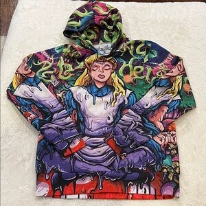 Waz Shop Alice In Wonderland AOP Hoodie Sweatshirt small